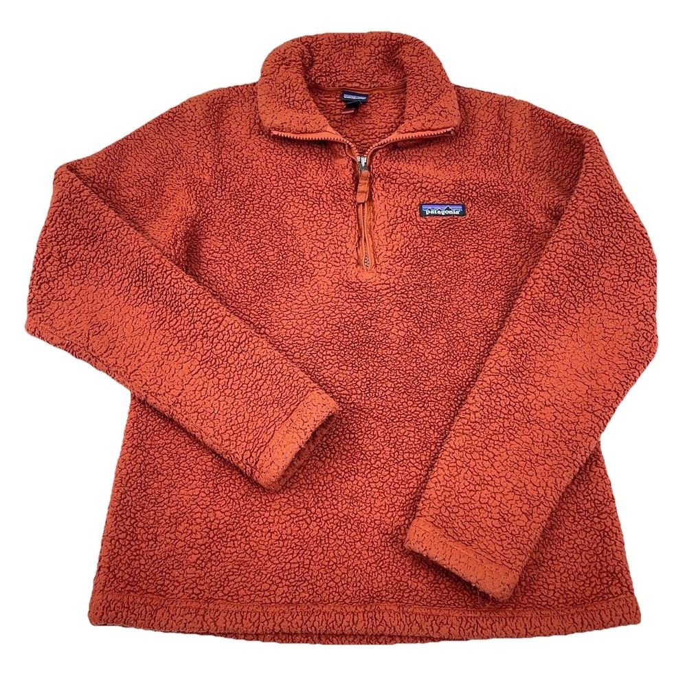 Patagonia Sweater Women Small Orange‎ Pullover Jacket Deep Pile Sherpa Better *